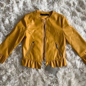 Never Been Worn! Zara Yellow Leather Jacket